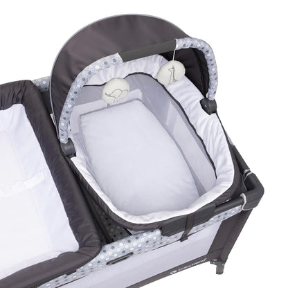 Baby Trend Nursery Den Playard with Snooze Pod and Flip Over Changer, Diamond Sage