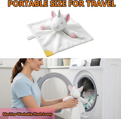 BEREST Unicorn Baby Sleep Soother 4-in-1 Sound Machine with Heartbeat & White Noise|Security Blanket & Pacifier Holder|Soothing Plush Toy for Newborns|Perfect Baby Registry Essential