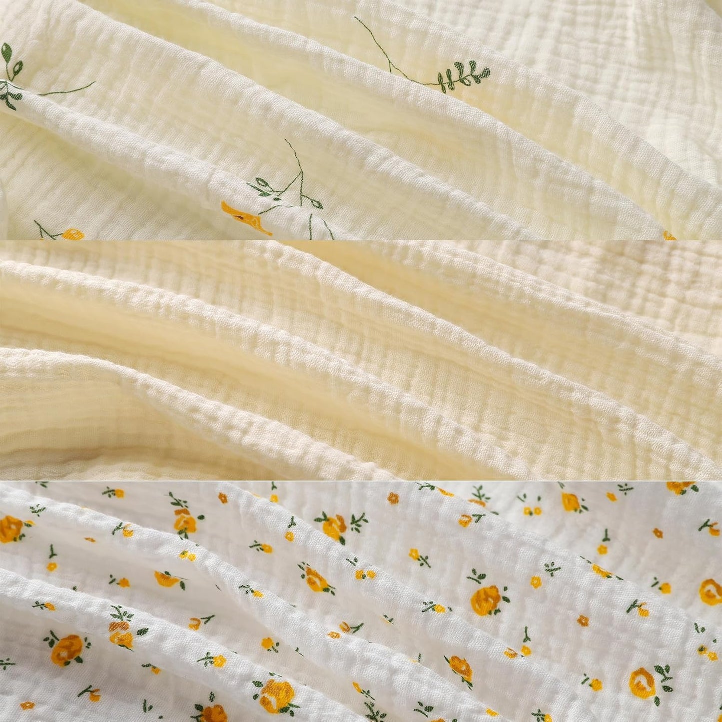 Onacosht Muslin Bassinet Sheets 3 Pack, 100% Cotton Baby Fitted Sheet 33" x 19" Compatible with Mika Micky, KoolaBaby (3 in 1), BabyBond, HARPPA and RICUTON Bedside Bassinet, Green, Floral and Cactus