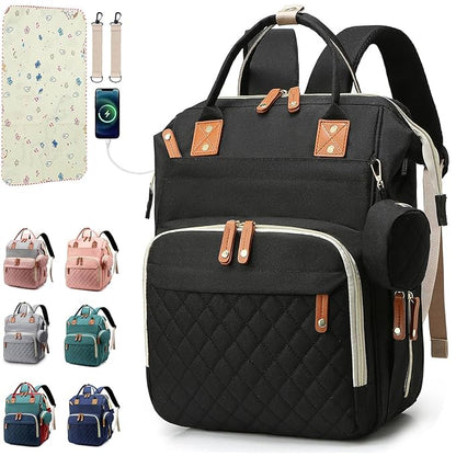 SHITIESHOU Diaper Bag Backpack Baby Bag, Baby Girl Boy Diaper Bag for Dad Mom with Pad, 16 Pockets, Pacifier Case, Large Diaper Bags Unisex for Travel (Black)
