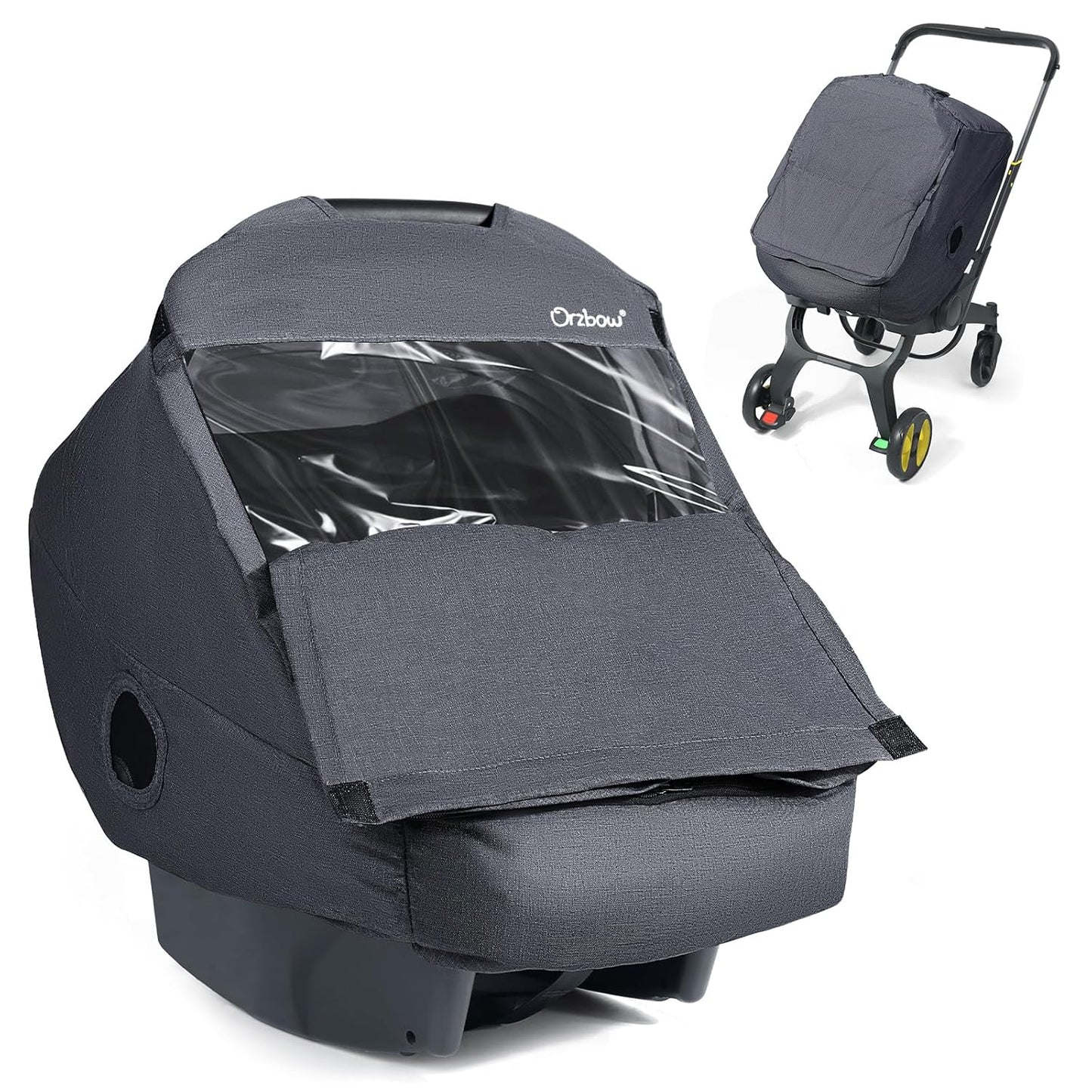 Car Seat Rain Cover, Compatible with Doona Infant Car Seat Stroller, Universal Rain Cover with Window for Waterproof, and Windproof, Breathable Baby Travel Weather Shield Stroller Accessories, Black
