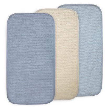 mushie Water Repellent Changing Pad Liners | Made with Organic Cotton | Set of 3 (Pastel Blooms Combo)