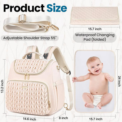 Tealari 4 in 1 Convertible Diaper Bag Backpack,Waterproof Baby Diaper Bag with Changing Pad,Converts into Baby Tote Bag,Diaper Backpack,Stroller Bag and Crossbody Diaper Bag