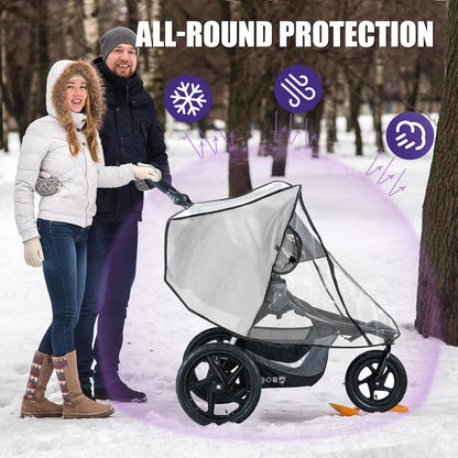 Stroller Rain Cover Compatible with BOB Gear Duallie Strollers, Weatherproof, Protect from Rain Sun Dust（(Jogger not Included)）