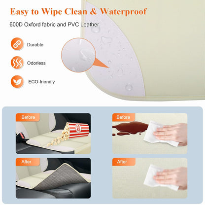 Car Seat Protector, Carseat Seat Protectors with Thick Padding and Upgraded Non-Slip Backing, Waterproof Seat Protector under Baby Car Seat, 600D Fabric Car Seat Covers with Storage Pockets for Baby