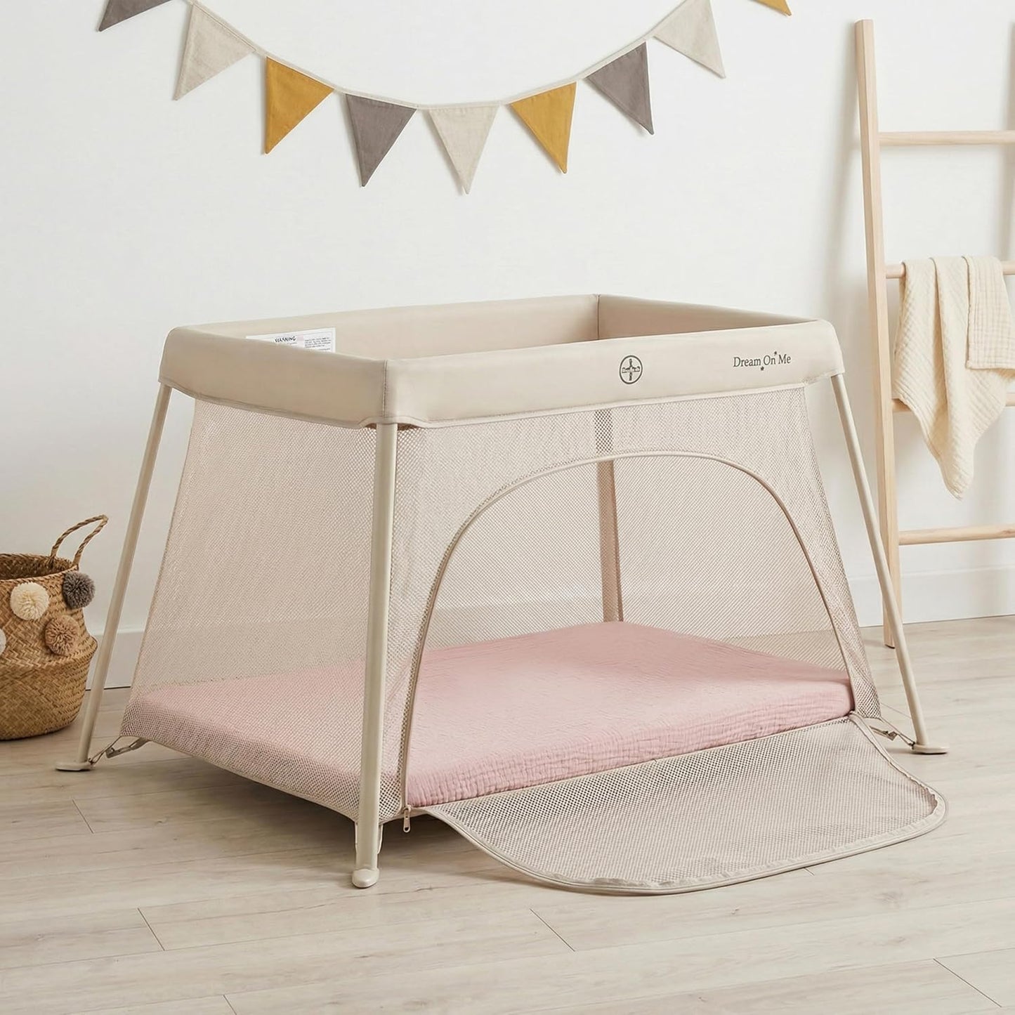 Muslin Bassinet Sheet Compatible with Maxi-COSI Iora & Iora Air Bedside Sleeper - 100% Cotton Rectangular Mattress Pad Cover (33"x20"), Breathable & Soft, Boho (1 Pack Blue)