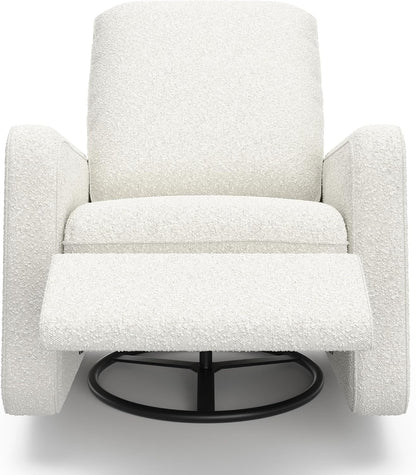 Graco Teddi Power Recliner Swivel Glider, Electronic Power Recline, Oeko-TEX 100 Certified, USB-A & USB-C Charger, Premium Cushioning & Comfort – (Ivory Basketweave)