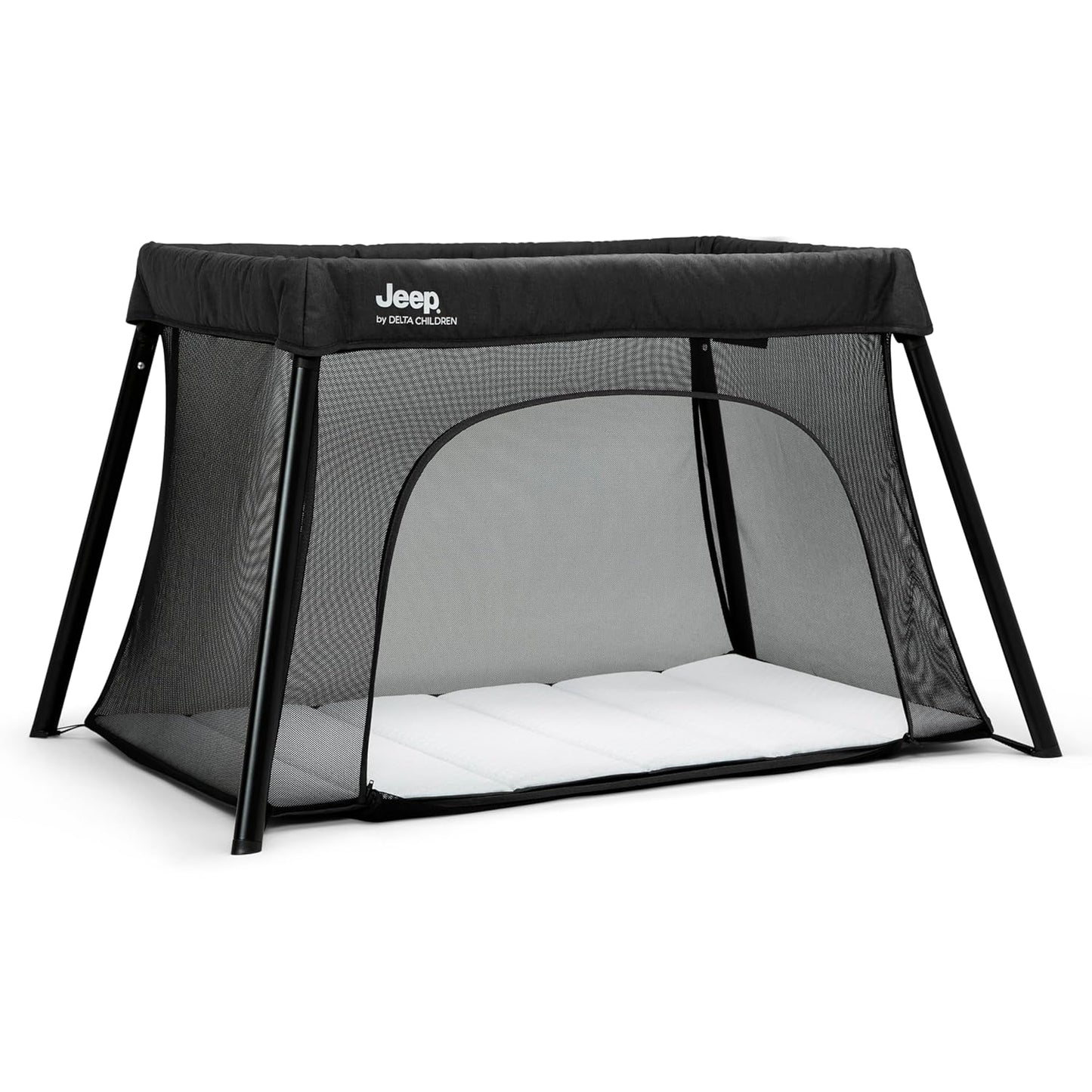 Jeep Horizon Compact Travel 2-in-1 Play Yard and Bassinet, Black