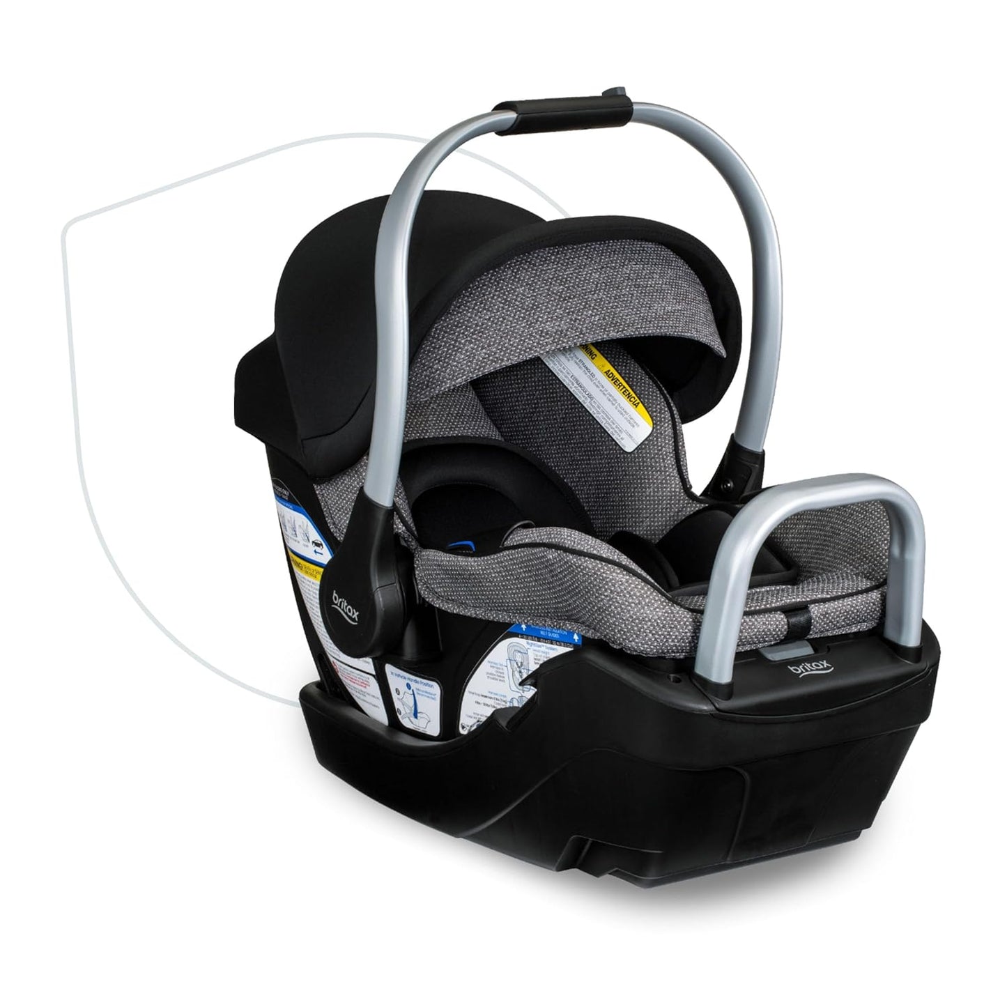 Britax Willow SC Infant Car Seat, Rear Facing Car Seat with Alpine Base, ClickTight Technology, RightSize System, Pindot Stone