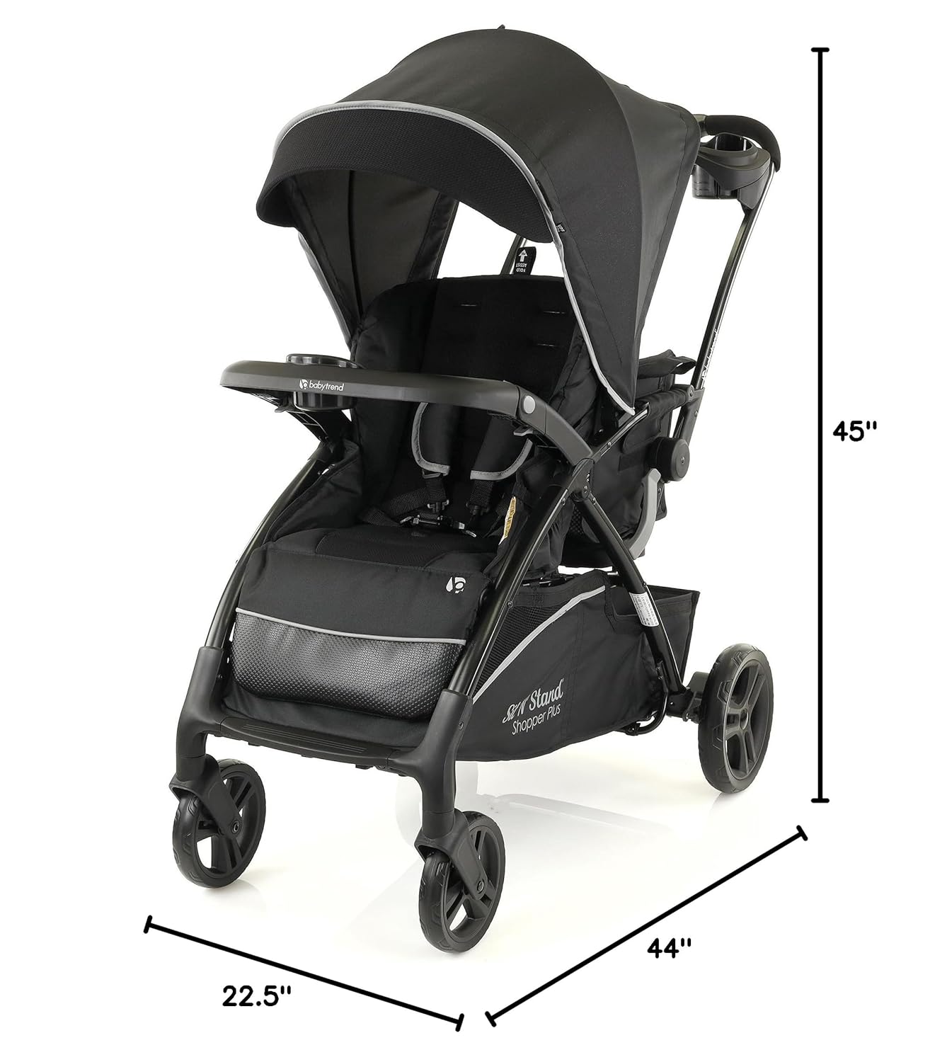 Baby Trend Sit N' Stand® Double 2.0 Stroller, Dash Black