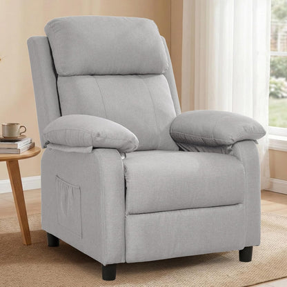 Korser Recliner Chair, 360 Swivel Rocker Chair for Adults, Small Rocking Recliner for Small Spaces, Upholstered Fabric Glider Recliner Nursery