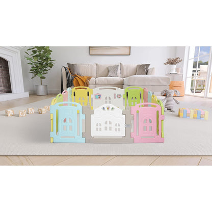 Dream On Me 14 Panel Groovy Play Center/Play Pen/Playard, Multi Colors
