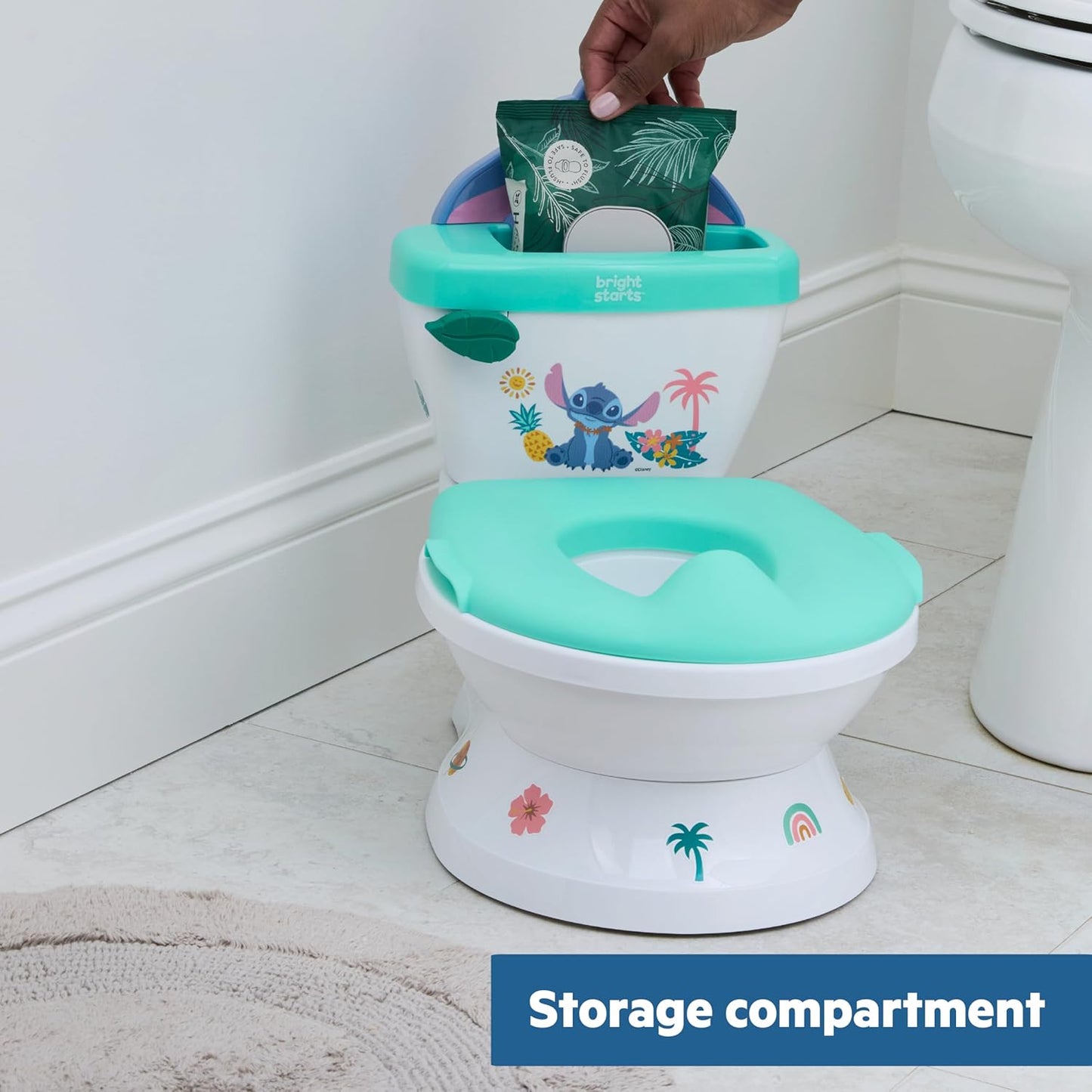 Bright Starts Disney Junior Minnie Mouse My Size Potty Training Toilet, Toddler Potty Chair with Flushing & Cheering Sounds, Removable Seat with Splash Guard & Handles, Ages 18+ Months, Up to 50 lbs