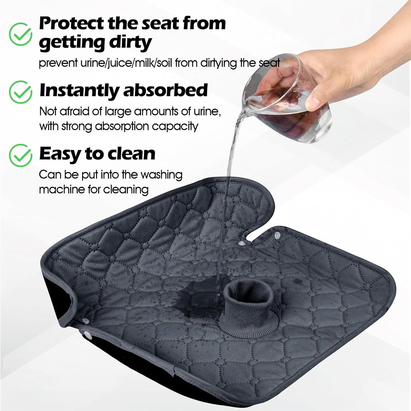 JEYODA ﻿Car Seat Protector for Potty Training Instant Suction Baby Piddle Pad for Baby Seats Reusable Car Seat Liner with Anti Slip for High Chairs, Baby Strollers 2pcs (Blue)