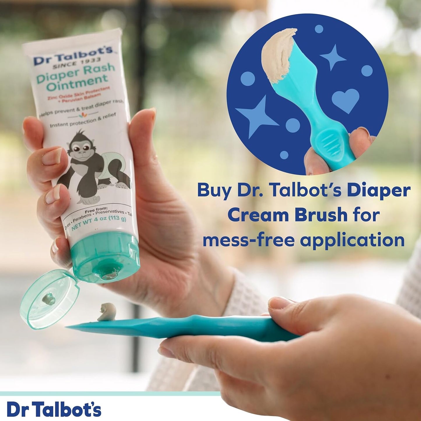 Dr. Talbot's Baby Diaper Rash Ointment - 2 oz - Zinc Oxide Skin Protectant with Peruvian Balsam - Treats and Prevents Rash