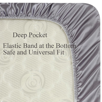 Knlpruhk Silk Bassinet Sheet 100% Pure Mulberry Silk 35"x20" Compatible with Large Bedside Sleeper Bassinet for Baby Hair 19 Momme 6A High Grade Fibers Ultra Soft Smooth Breathable Grey