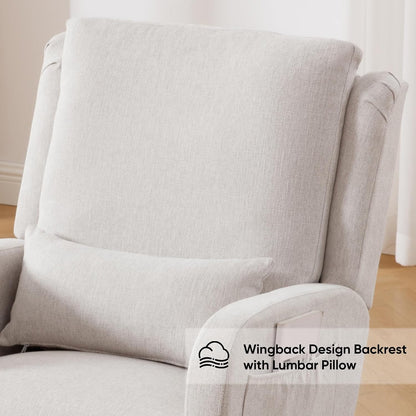 HCHAIRH Rocking Chair Nursery, Sherpa Nursing Rocking Chairs, Upholstered Nursery Glider Rocker for Mom Nursery Morden Accent Rocking Chair Pillow for Living Room,Bedroom,Teddy Light Grey