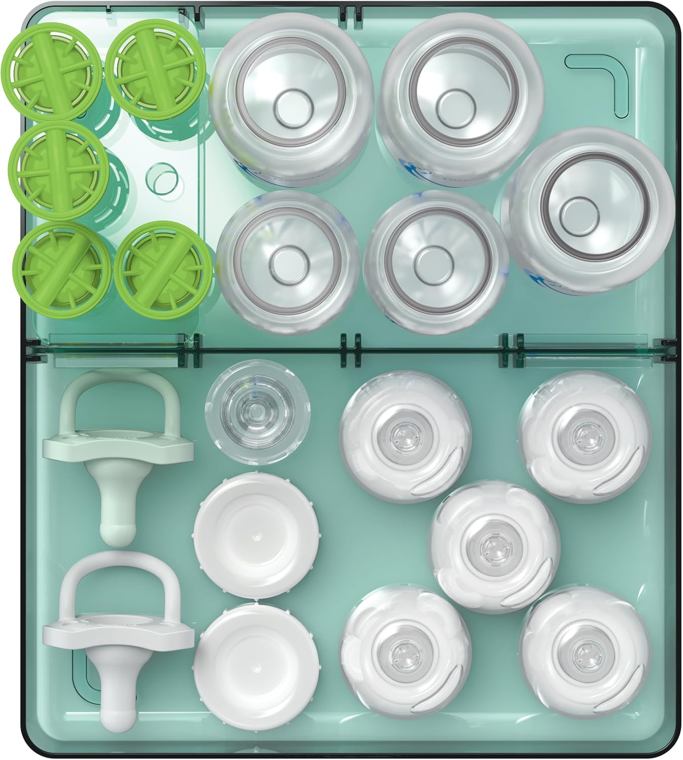Dr. Brown's Baby Bottle Storage Tray with Customizable Compartments, Store and Organize Bottles, Parts, and Accessories, BPA-Free