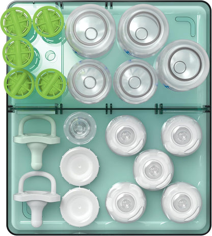 Dr. Brown's Baby Bottle Storage Tray with Customizable Compartments, Store and Organize Bottles, Parts, and Accessories, BPA-Free