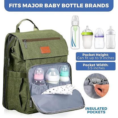 PILLANI Baby Diaper Bag Backpack - Large Bag for Boys & Girls, Waterproof Diaper Backpack - Travel Diaper Bags w/Changing Pad, Baby Registry Search & Shower Gifts - Essentials Must Haves Newborn Stuff