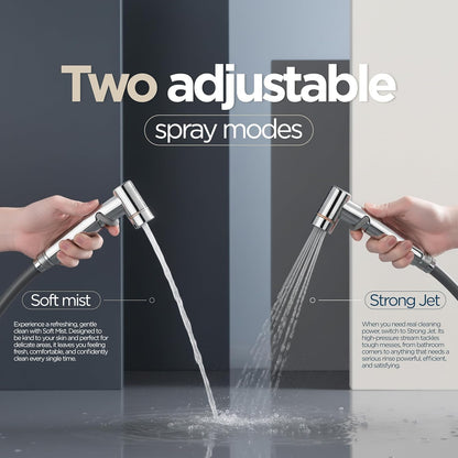 Aqua Earth Handheld Bidet Sprayer for Toilet Baby Cloth Diaper Spraying Kit Bathroom Toilet Bidet Attachment Set for Bathing Pets and Feminine Hygiene Gray