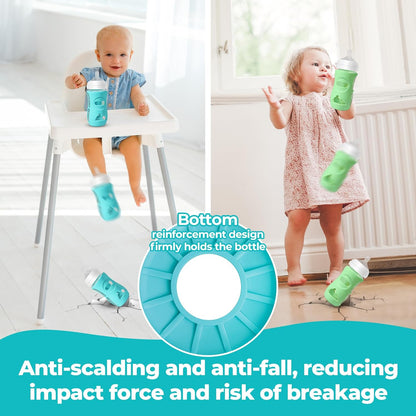 3 Pack Silicone Sleeves for Philips Avent Natural Glass Baby Bottles, Food Grade Silicone Anti Breakage Baby Bottles Holder, Compatible with Philips Avent Glass Natural Baby Bottle 8oz