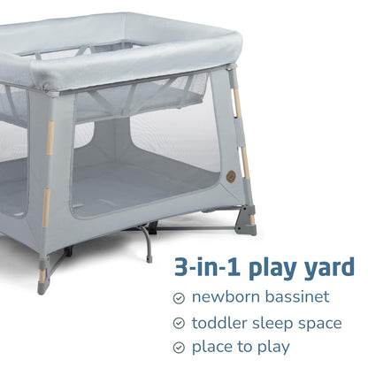 Maxi-Cosi Swift Baby Playard with Mat, Baby Playpen, Play Yard with Bassinet, Portable Playpen for Babies and Toddlers, Classic Oat