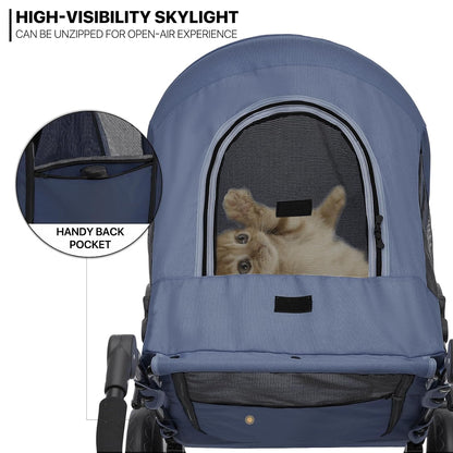 MoNiBloom Large Pet Stroller with Anti-Slip Ramp, Heavy Duty Dog Stroller Up to 99lb, Safe & Gentle Mobility Aid, All-Terrain Wheels, Idea for Injured, Disabled, & Senior Dog