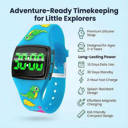 Potty Training Watch for Toddlers, Cute Apple-Shaped Design with 5 Timing Modes (30-180min), Music & Flash Reminders, Magnetic Charging, Compact Screen, Splash-Proof, Gifts for 3-7 Year Old Girls Boys