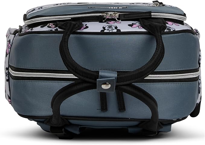 Disney Diaper Bag Backpack with Changing Pad Minnie Mouse – 16” Nylon Baby Bag for Parents, Insulated Bottle Holders, Multiple Storage Pockets