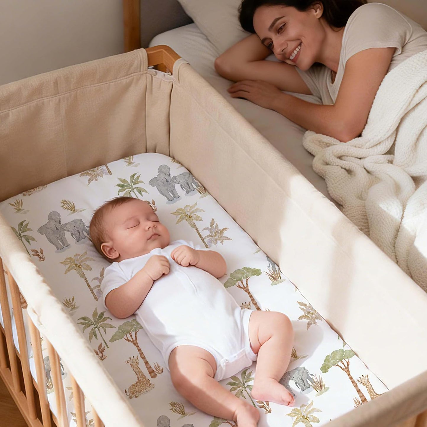 Bedside Sleeper Bassinet Fitted Sheets 20 x 33, 3 Pack Baby Delight Beside Me Dreamer,Babybond,Jimglo,koola,cowiewie,fodoss, Dream On Me Baby Square Bassinet, Pink Animal