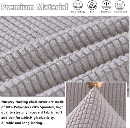 Nursery Rocking Chair Cover,1 Piece Glider Chairs Cover Slipcovers,Soft with Elastic Bottom Spandex Jacquard Small Checks,Furniture Protector Washable