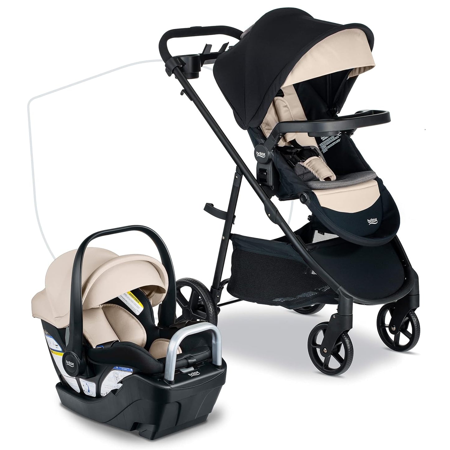 Britax Brook+ Modular Baby Stroller, Ultra-Lightweight Infant and Toddler Stroller with SafeWash Insert and 4 Ways to Stroll, Graphite Onyx