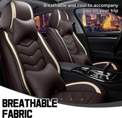 CTDS Car Seat Covers for MINI Convertible 2013-2026, Stylish Sport Seat Covers, Premium Nappa Leather Car Seat Cover. Automobile Seat Covers Sets.(Luxury 5 Seats/Beige)