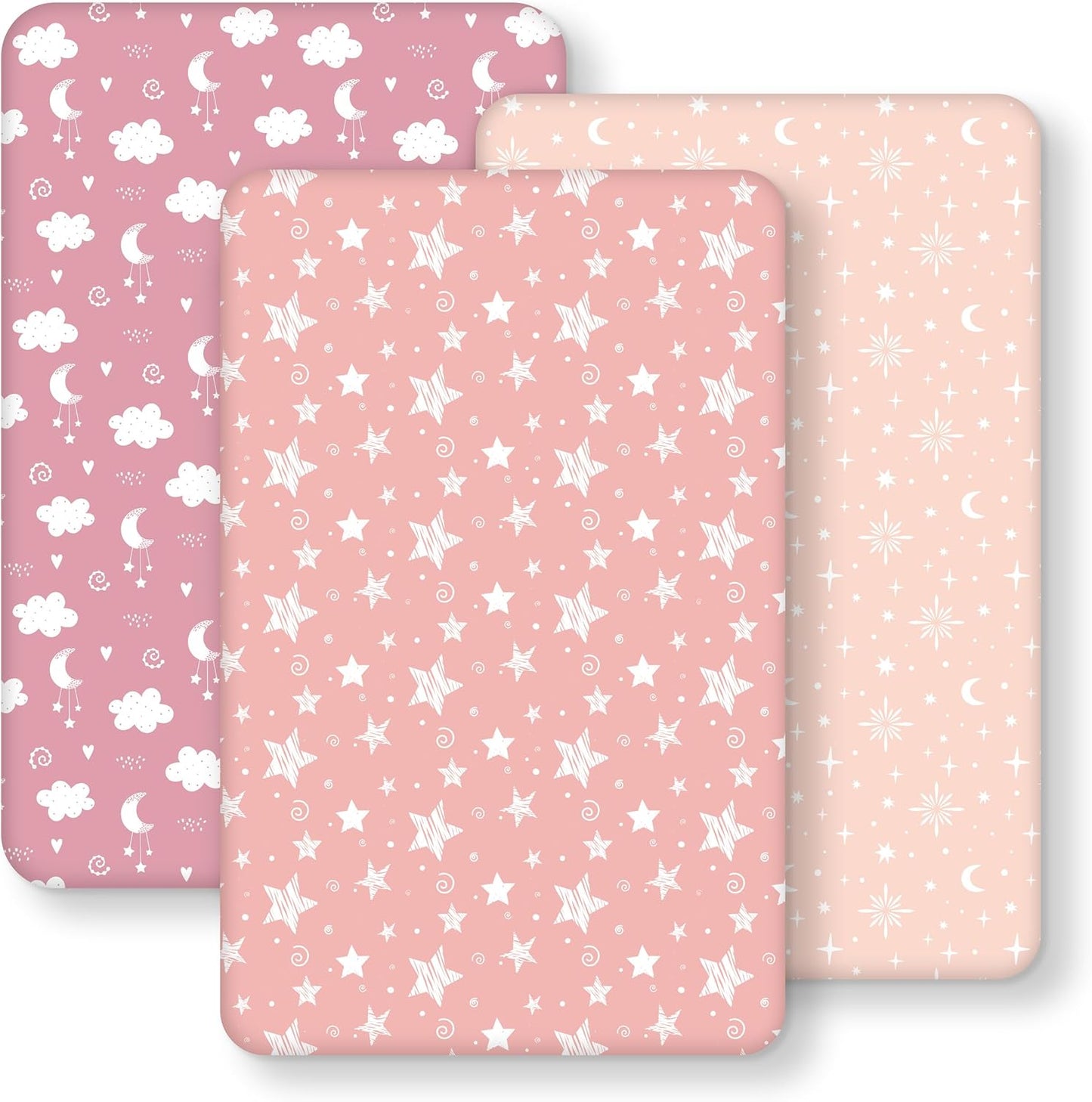 Baby Bedside Bassinet Sheets Girl, 33”x20” Compatible with Baby Delight Dream On Me & Most Rectangle Bedside Sleeper Bassinet Mattress, Super Soft Microfiber Pink Butterfly Flower