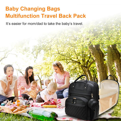 Astro alan Baby Diaper Bag with Changing Station, Waterproof Diaper Bag Backpack for Moms Dads with USB Charging Port, Baby Shower Gifts, Large Capacity diaper backpack, Grey
