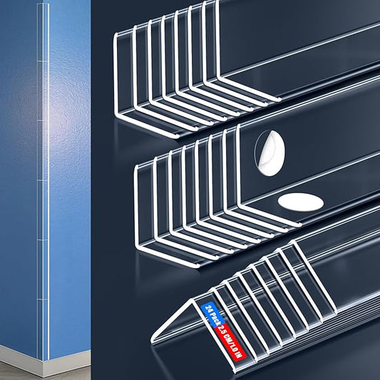 Clear Corner Protectors –Self-Adhesive Baby Proofing Safety Bumpers for Walls, Furniture, Cabinets & Desks – Freely Spliced to Meet Your Needs (24PCS, 2.5x60.96cm/1.0x24in)