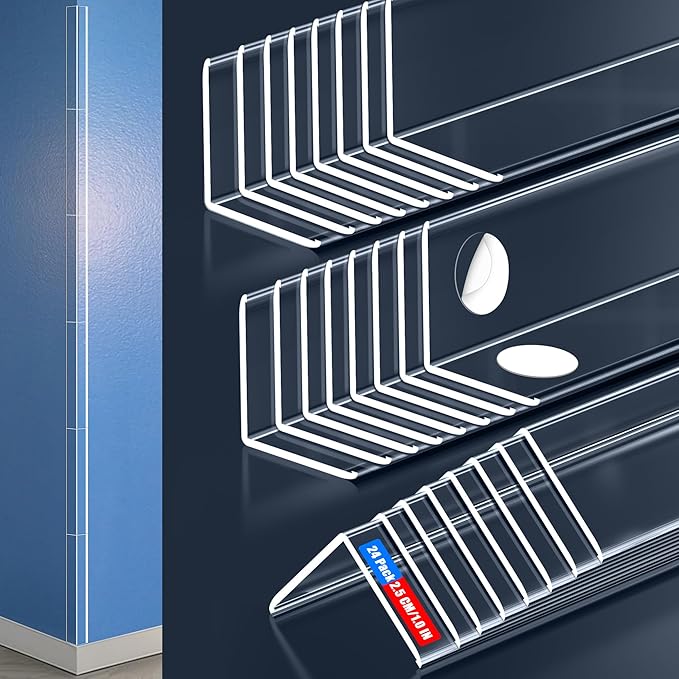Clear Corner Protectors –Self-Adhesive Baby Proofing Safety Bumpers for Walls, Furniture, Cabinets & Desks – Freely Spliced to Meet Your Needs(24PCS, 2.5x40.6cm/1.0x16in)