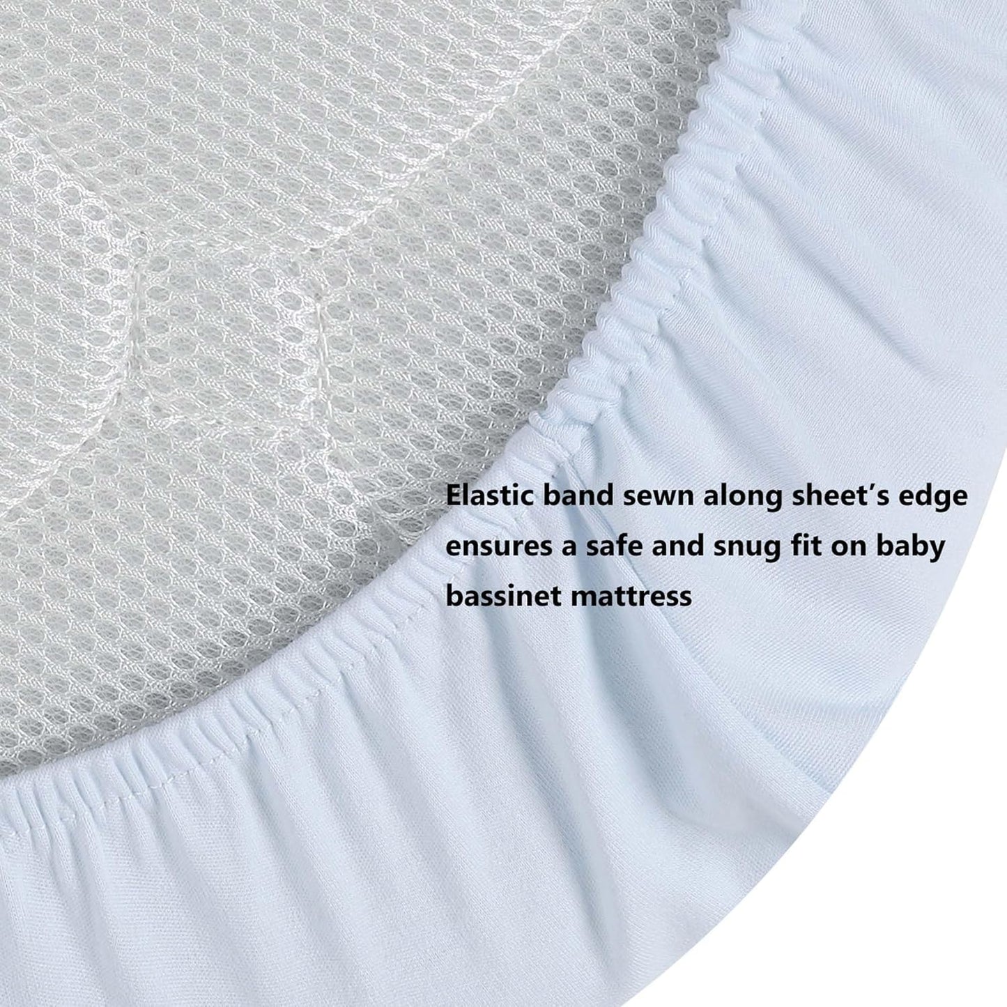 Onacosht 100% Organic Cotton Bassinet Sheets Compatiable with ANGELBLISS Baby Bassinet Bedside Sleeper, 2 Pack Jersey Knit Fitted Sheet for Baby Boy and Girl, Navy and Fog Grey