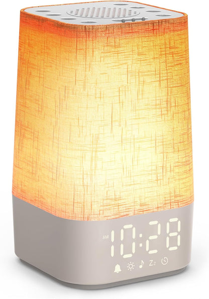 Sound Machine White Noise Machine with 30 Soothing Sounds, Sleep Timer, Dimmable Bedside Lamp Night Light Clock, Sunrise Alarm Clock Wake Up Light for Bedrooms, Baby, Kids, Adults, Heavy Sleepers
