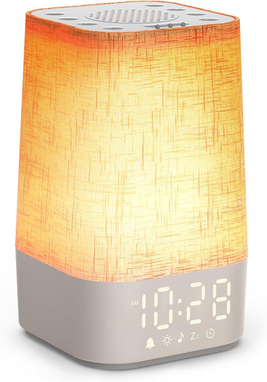 Sound Machine White Noise Machine with 30 Soothing Sounds, Sleep Timer, Dimmable Bedside Lamp Night Light Clock, Sunrise Alarm Clock Wake Up Light for Bedrooms, Baby, Kids, Adults, Heavy Sleepers