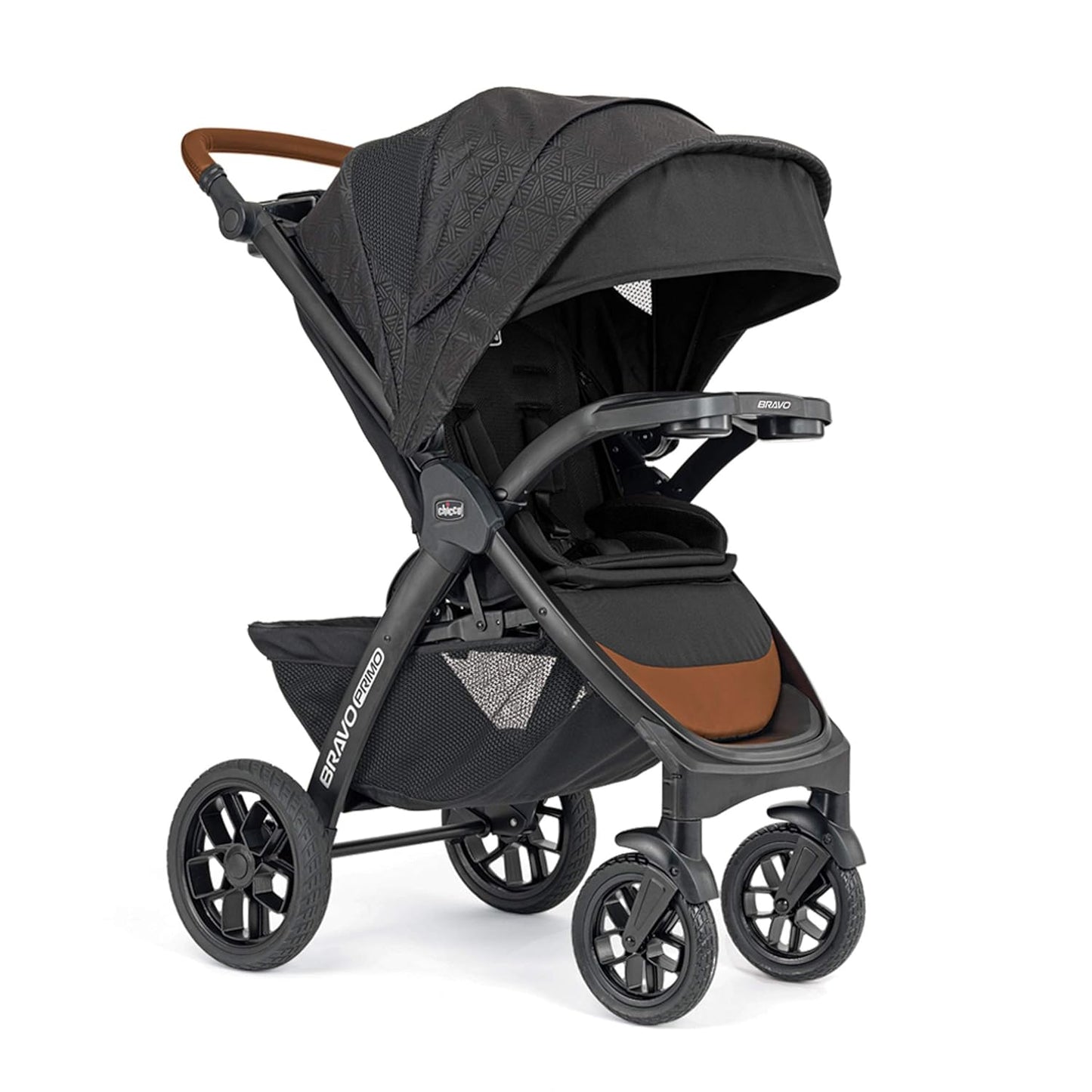 Chicco Bravo LE ClearTex Full-Size Stroller for Babies and Toddlers, UPF-Rated Canopy, GREENGUARD Gold Certified, Lightweight, One-Hand Compact Fold, Pewter/Grey