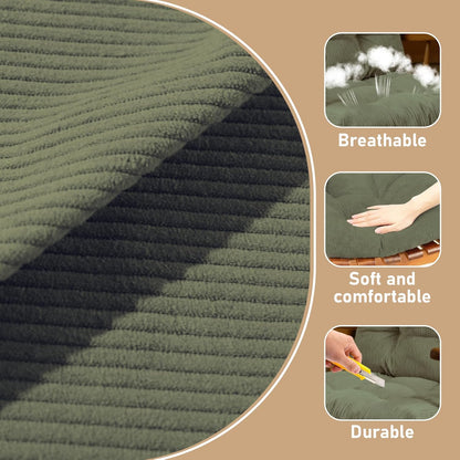 Rocking Chair Cushion with Ties Non-Slip Outdoor Rocking Chair Cushion Set Waterproof Fade-Resistant Porch Garden Patio Glider Rocker Cushions