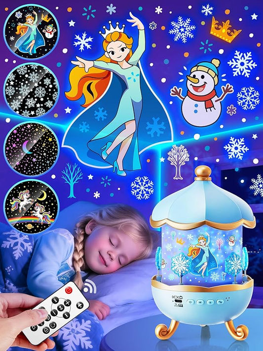 Frozen Toys, 15 Music+16 Films+315 Colors Night Light for Kids, 360°+Remote+Cordless Star Projector for Kids Night Light Projector, Princess Toys for Girls Room Decor, Princess Gifts Frozen Gifts