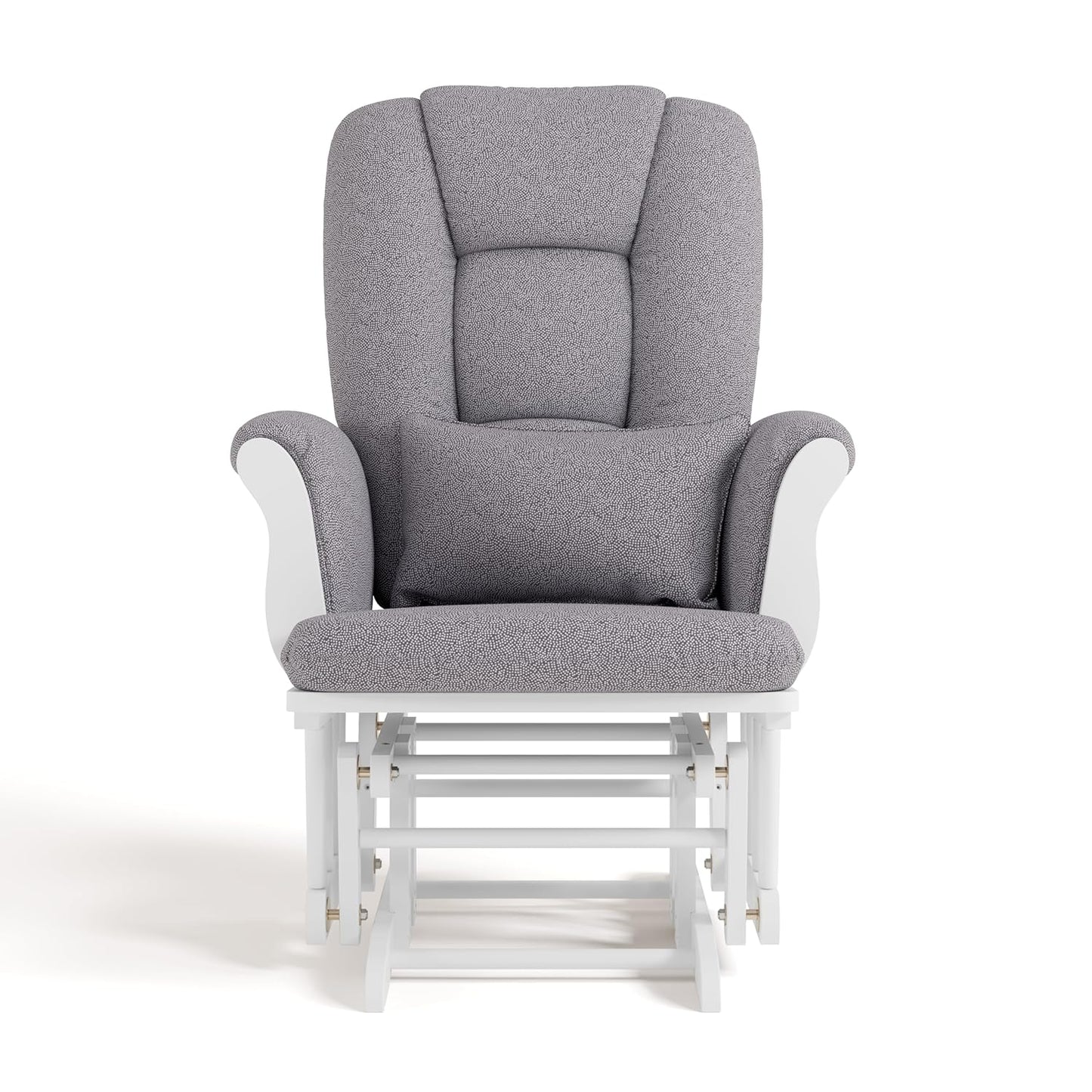 Storkcraft Tuscany Glider with Ottoman (Black/Gray) — GREENGUARD Gold Certified, Bonus Lumbar Cushion Included, Solid Wood Base, Smooth Motion, Award-Winning Nursery Rocking Chair, Glider and Ottoman