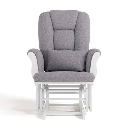 Storkcraft Tuscany Glider with Ottoman (Black/Gray) — GREENGUARD Gold Certified, Bonus Lumbar Cushion Included, Solid Wood Base, Smooth Motion, Award-Winning Nursery Rocking Chair, Glider and Ottoman