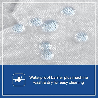Sealy Baby 2-PACK Fitted Waterproof Infant Crib Mattress Protector Pad and Toddler Bed Cover, Durable and Comfortable Topper, Machine Washable and Dryer Friendly, 52x28”- White