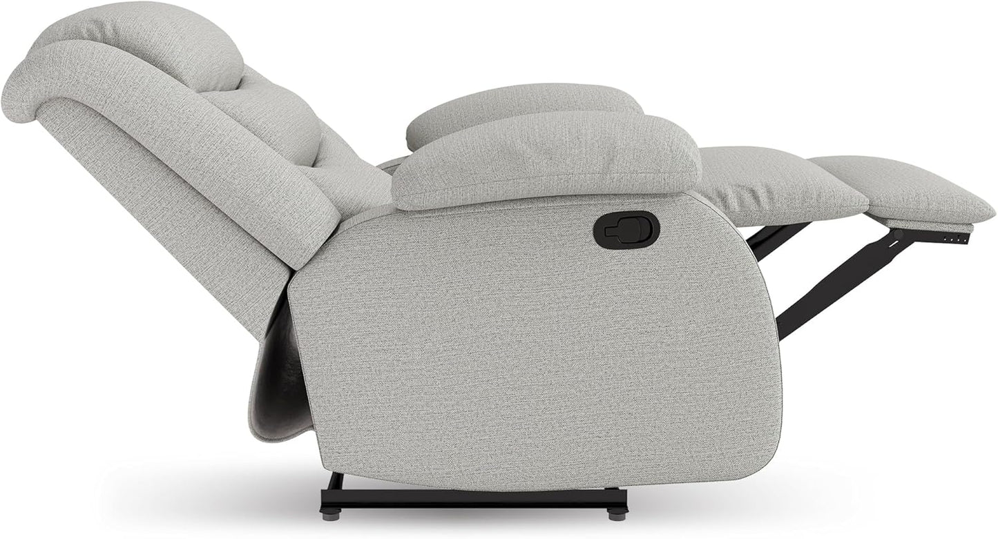 Power Swivel Rocker Recliner,Fabric Glider Recliner Nursery Chair,Small Rocking Chair,Single Reclining Sofa with Lumbar Support,USB&Type-C Ports,Living Room Home Threater Seat, Flint Grey