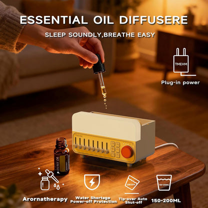 TMEHM 4-in-1 Sleep Sound Machine with White Noise & 8 Nature Sounds, Bluetooth Speaker, Night Light & Aroma Diffuser with Timer for Baby, Kids and Adults (Matte White)