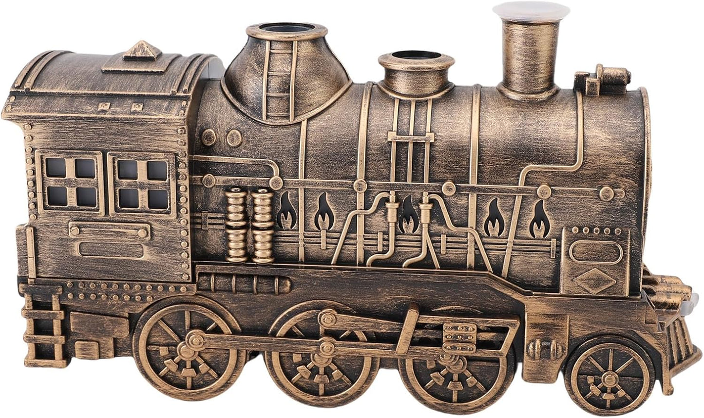 300ml Train Diffusers for Essential Oils, Cool Mist Aromatherapy Diffuser with Dual Nozzles, Quiet Vintage Steam Train Design, 2/8H Timer, for Bedroom, Office, Desktop, Christmas Gift